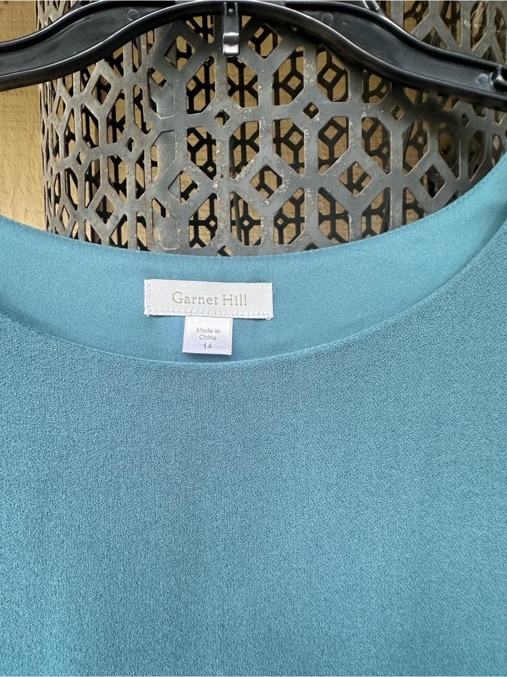Garnet Hill Sleeveless Tiered Scallop Dress- Deep Teal - Picture 2 of 4